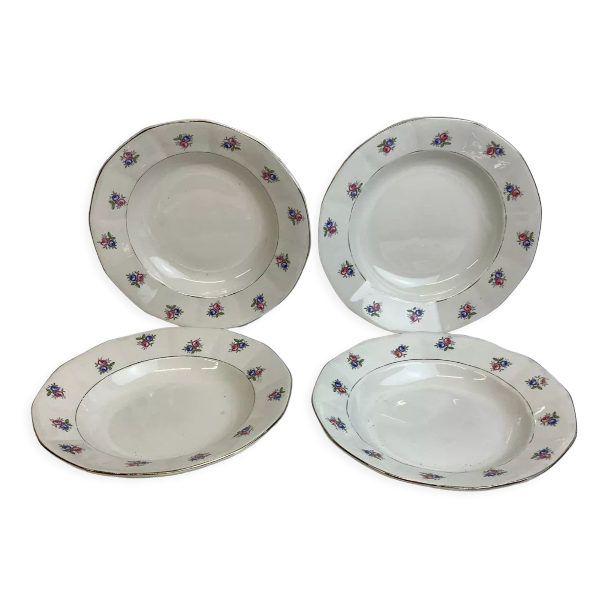 4 Vintage deep plates made in France Digoin Sarreguemines