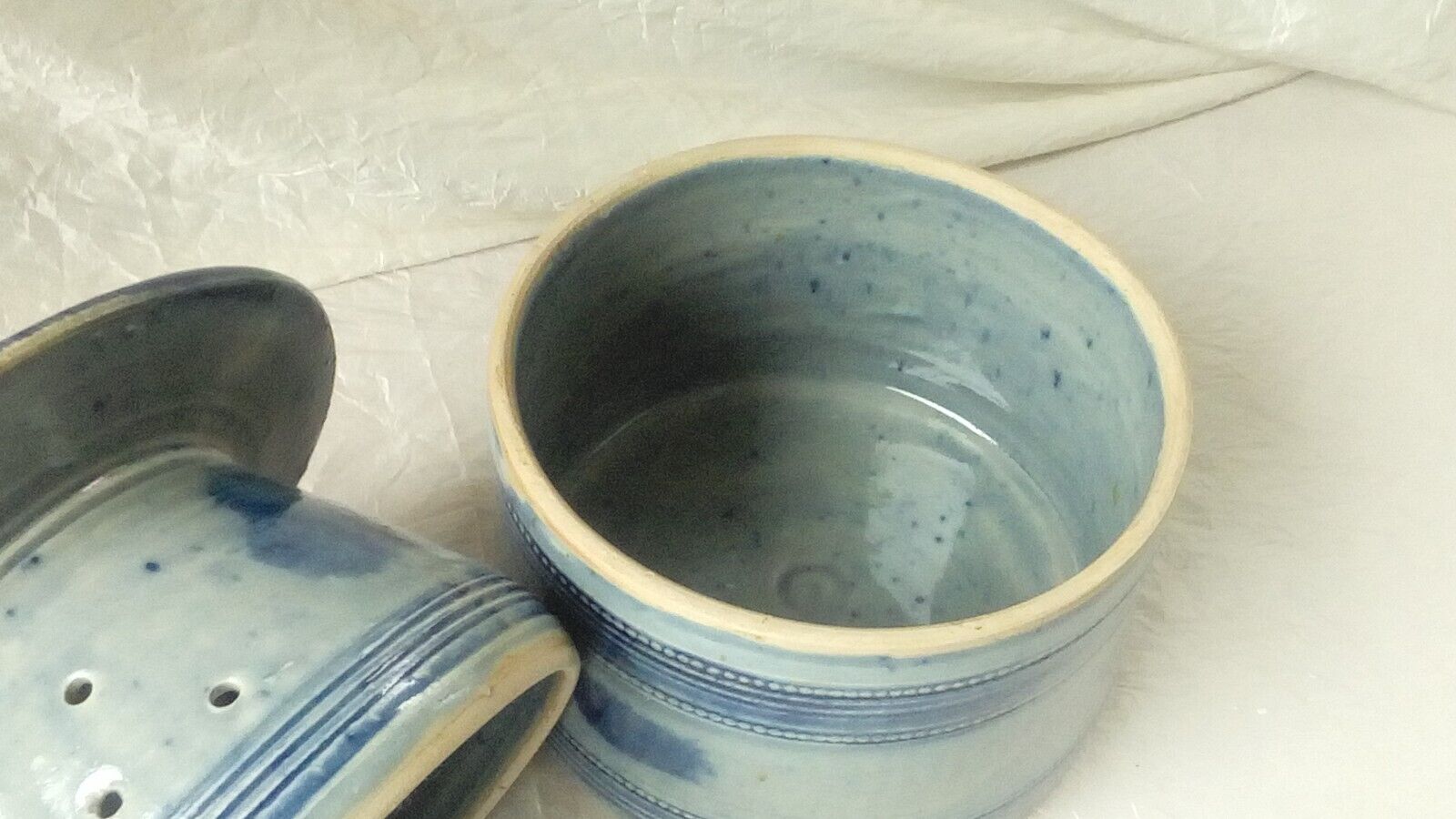 Blue sandstone water dish