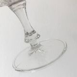 Set of 5 1920s style ribbed glass wine glasses