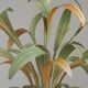 French Vintage Cream 5 Light Metal Chandelier Green and Peach Leaves