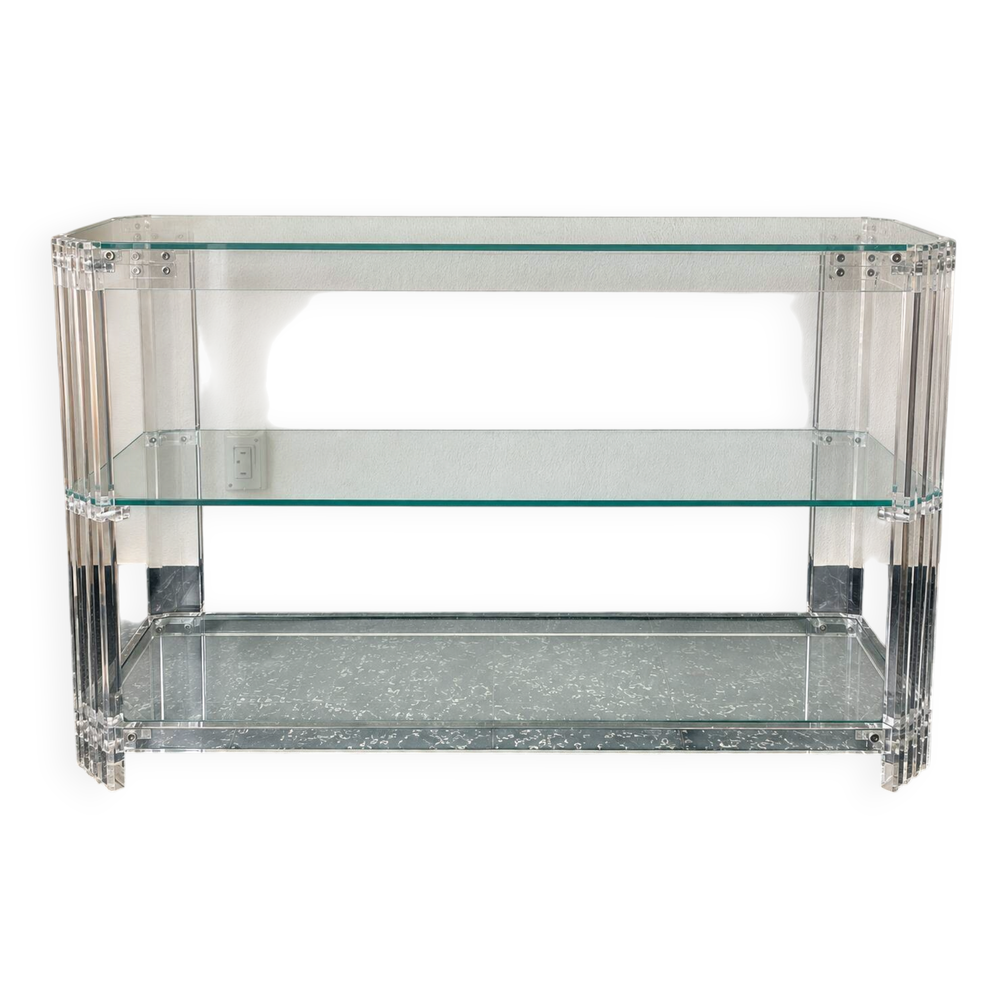 Vintage console made of acrylic and glass