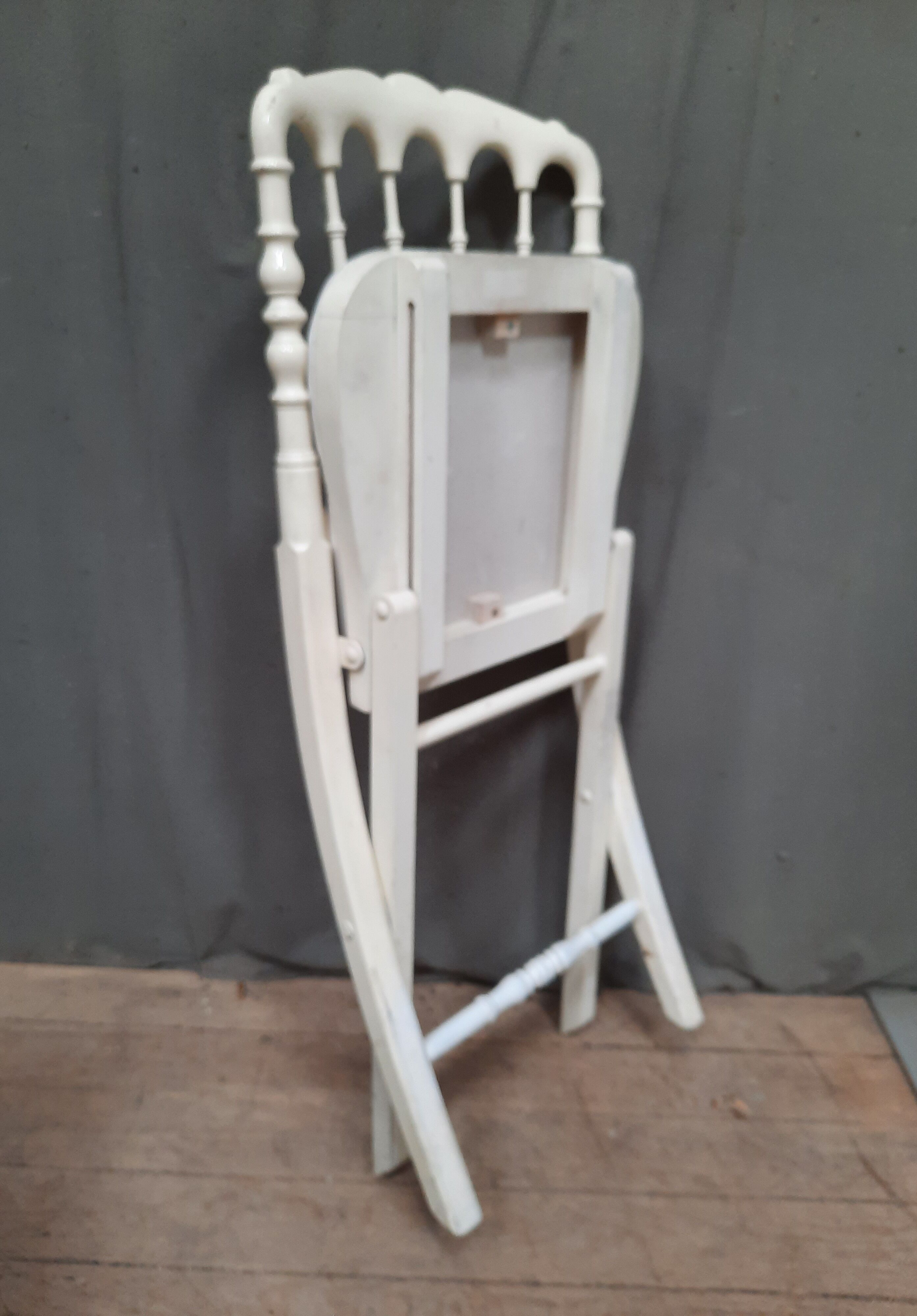 Pair of upholstered folding chairs