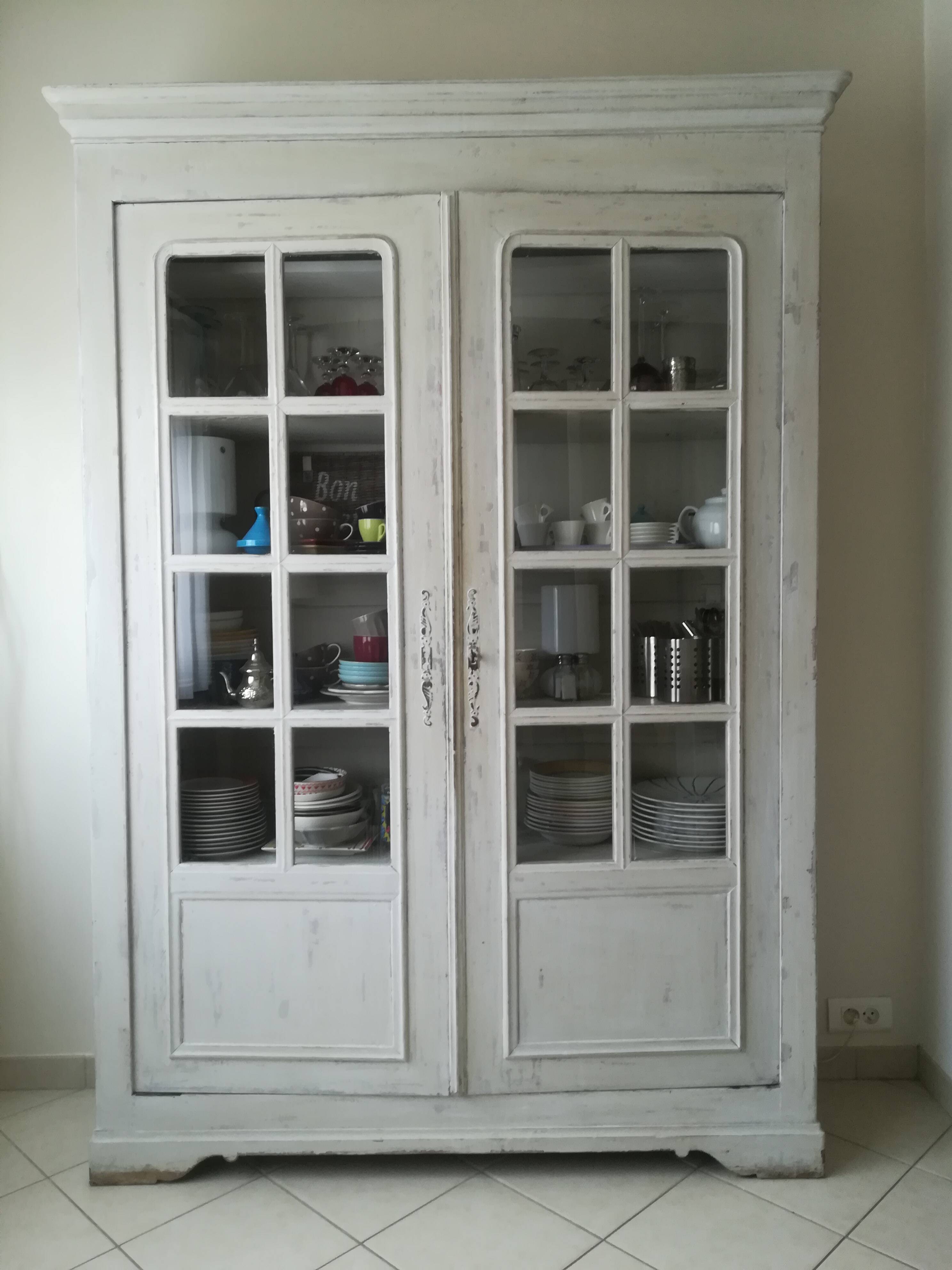 Old glazed bookcase or dresser