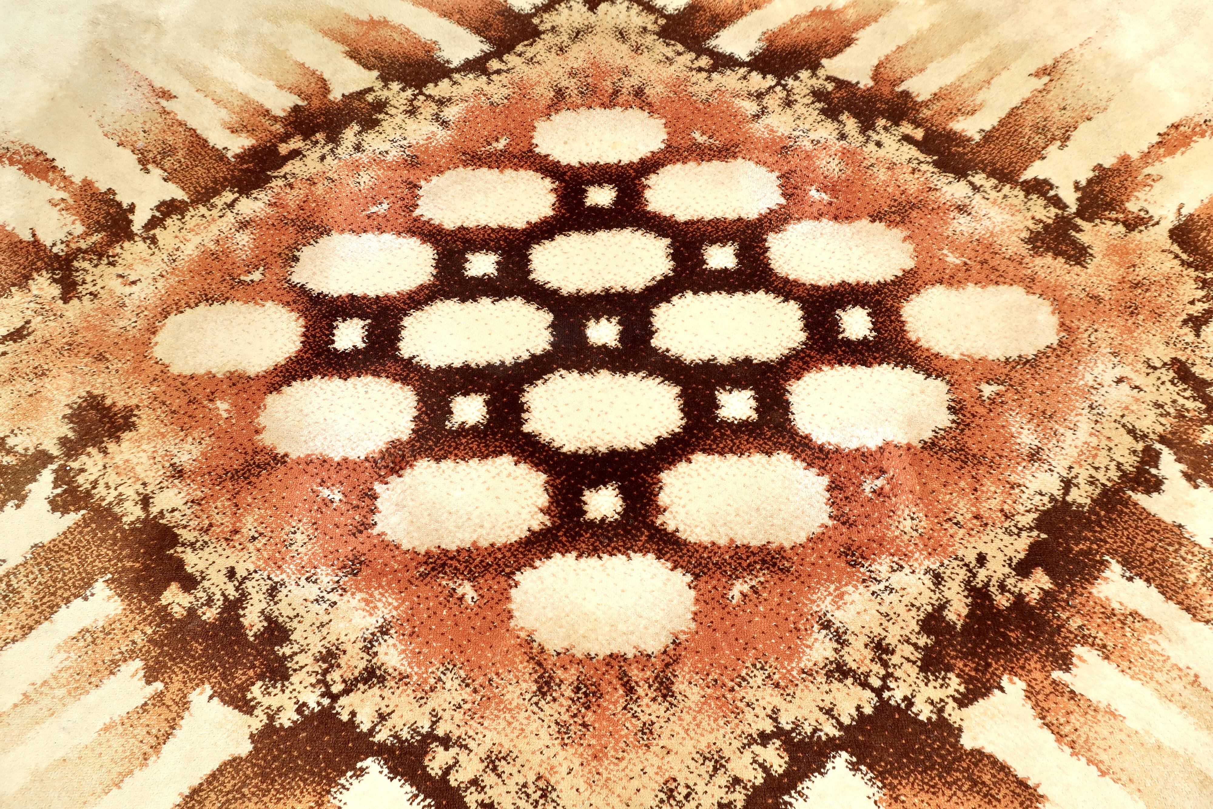 Designer Rug 1970's Pure Wool Velvet, "Amazone" Belgium, 2m x 2.90m, TBE