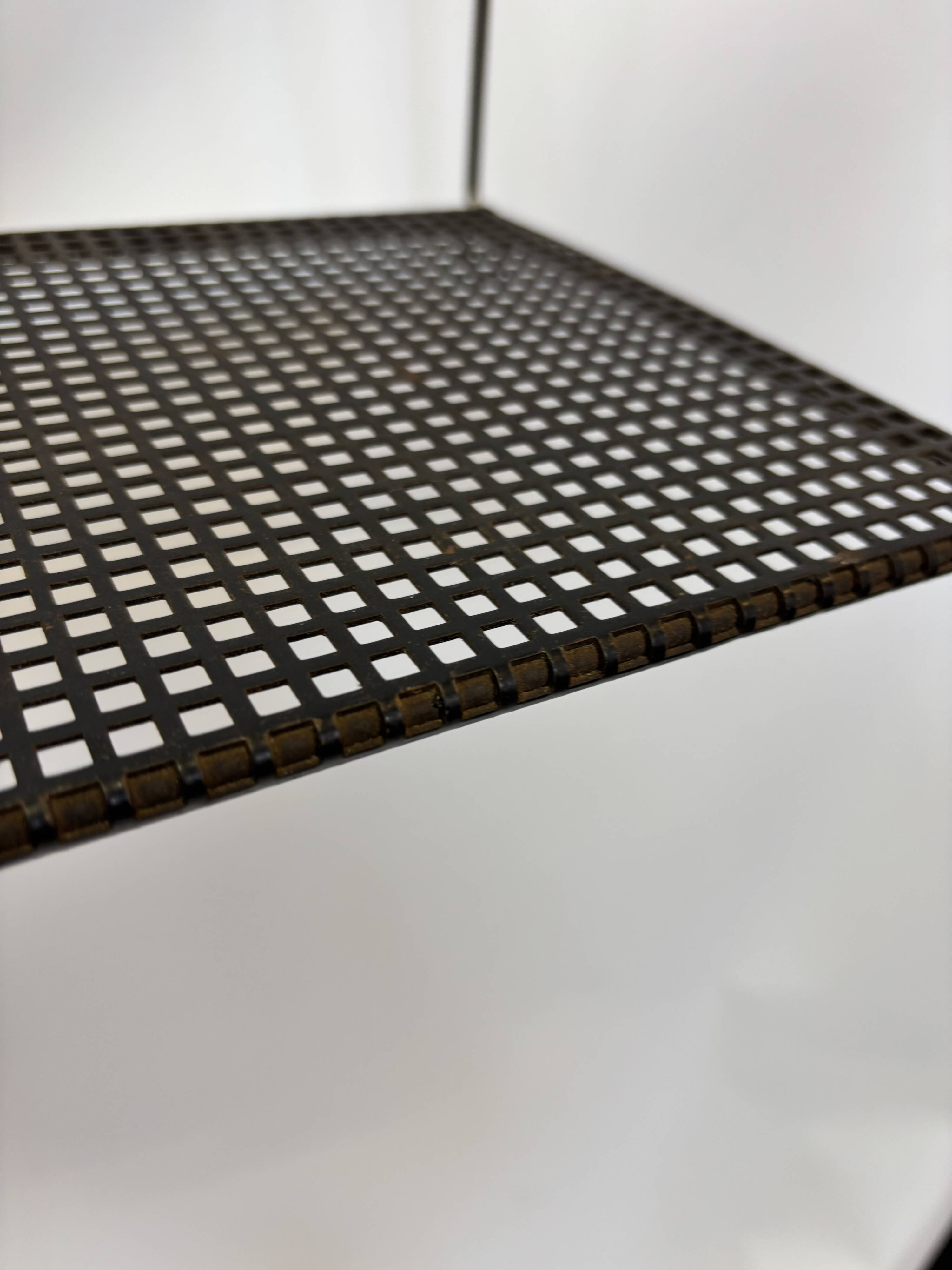 Vintage Wall rack Pilastro by Tjerk Reijenga black perforated 1960