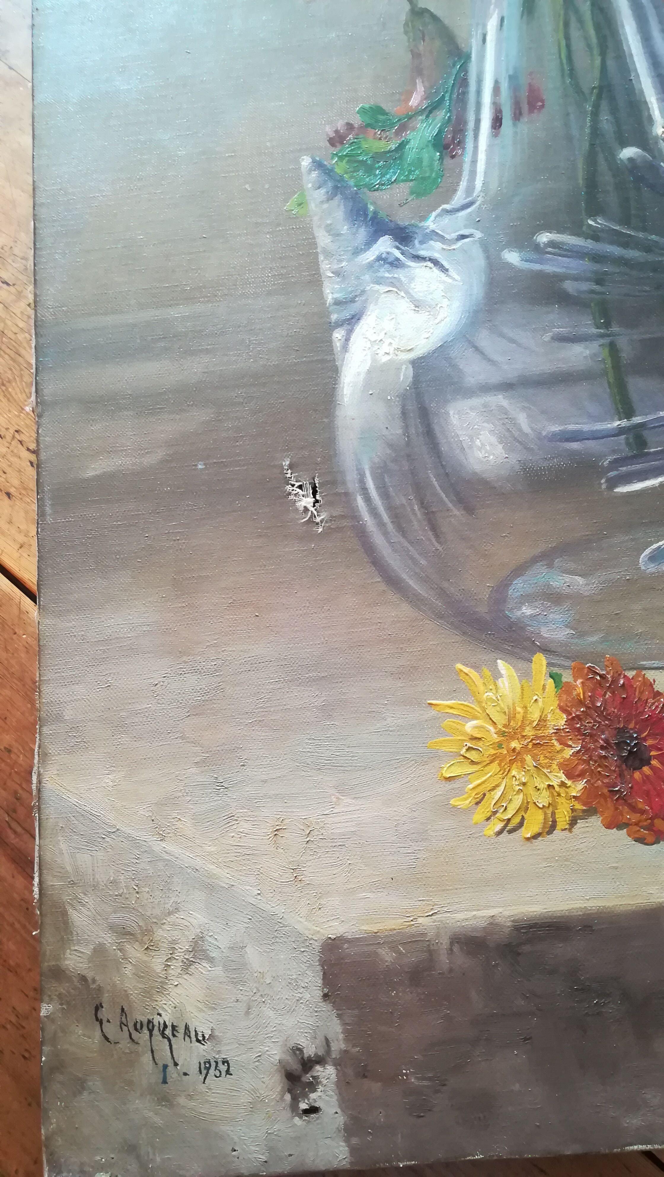 Pair of paintings of flowers