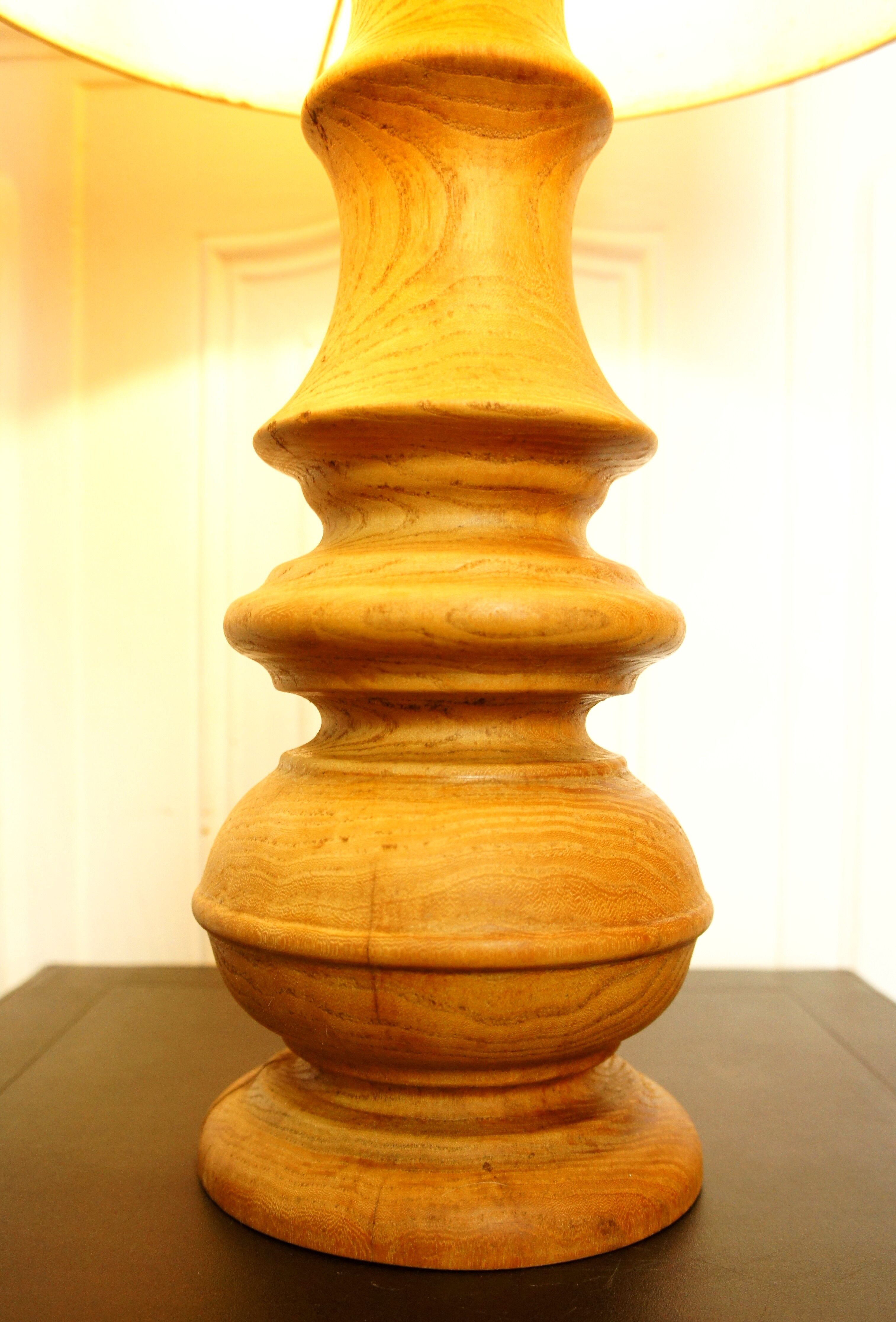 Solid wood "Herbier" lamp 1970