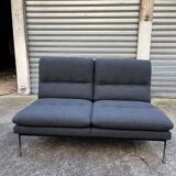 Anthracite and chrome 2-seater bench 70'