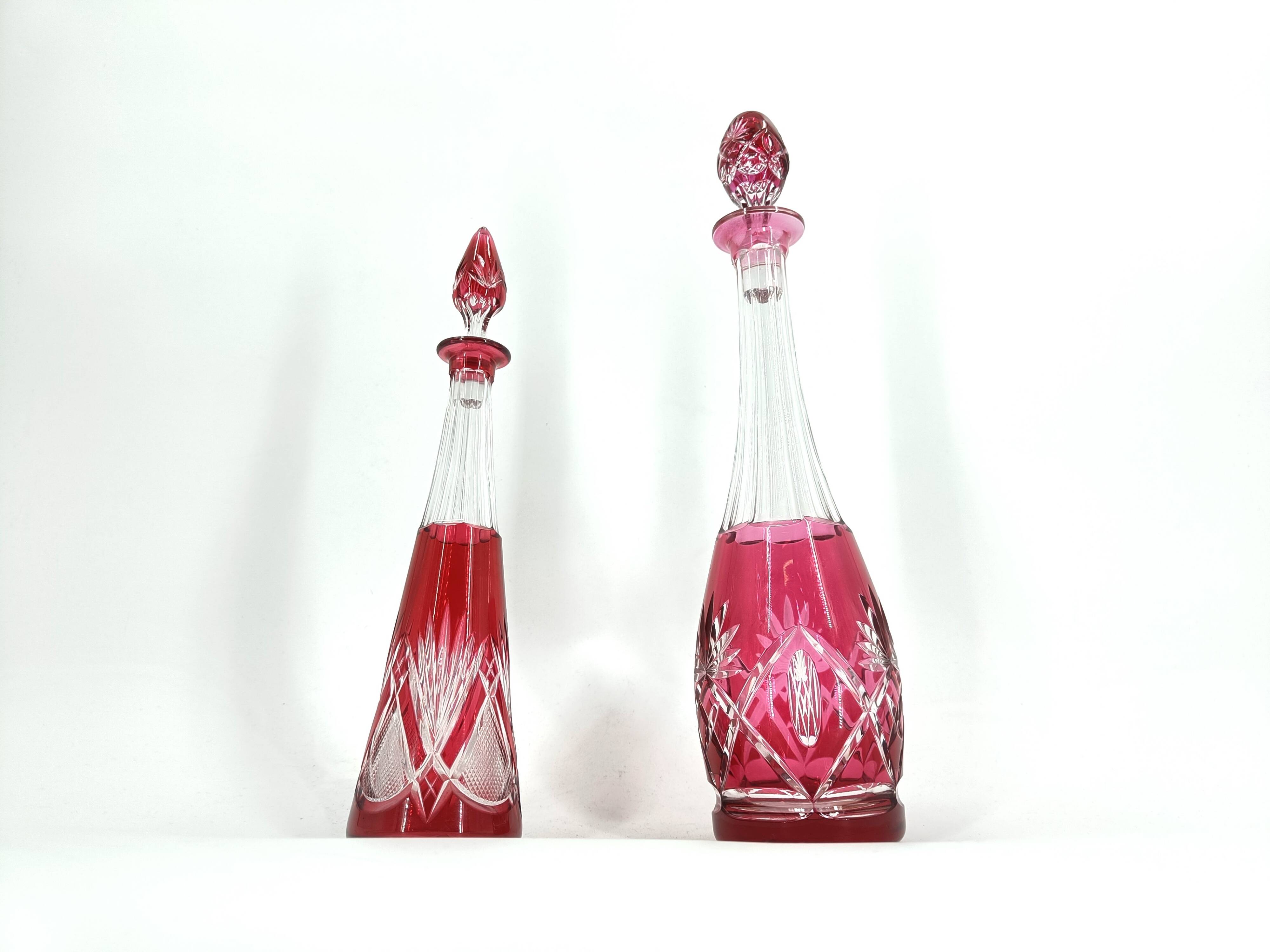 Crystal caraffe or decanters by Val Saint Lambert, 1960s