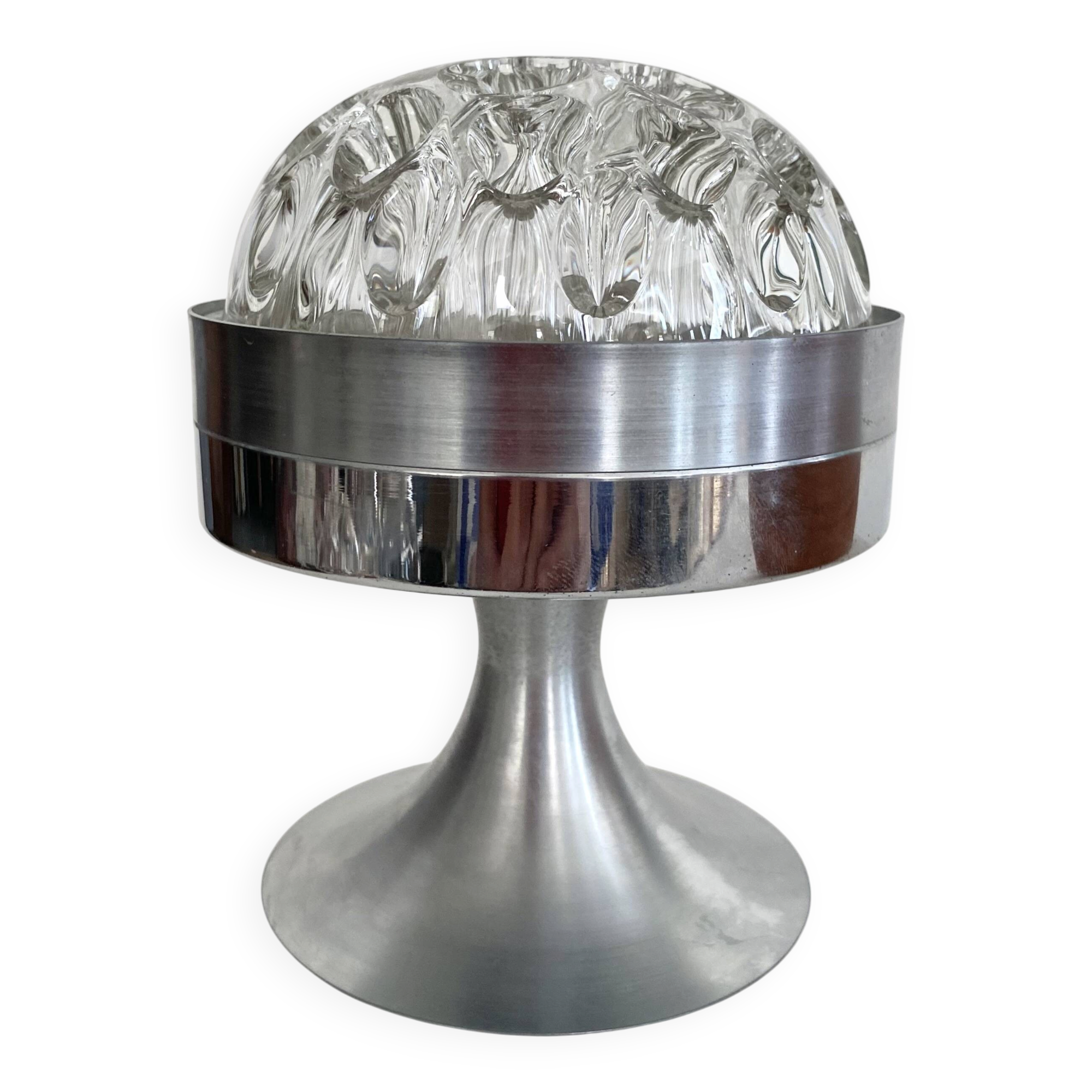 Vase pique-fleurs, support métal années 80