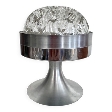 Vase pique-fleurs, support métal années 80