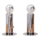 Pair of vintage 70s table lamps in chromed steel design targetti