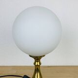 Lampe laiton globe opaline vintage