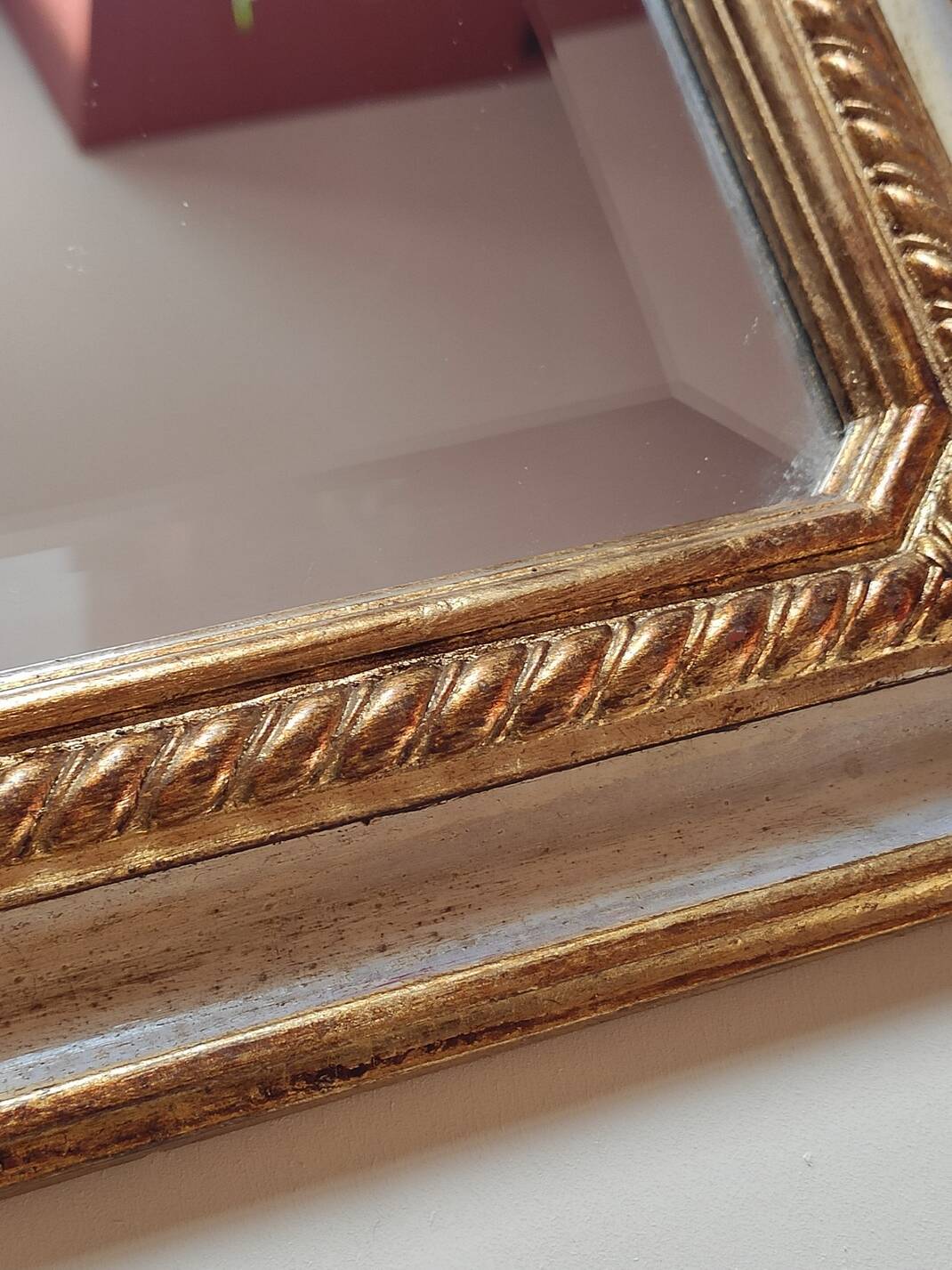 Large painted wood mirror