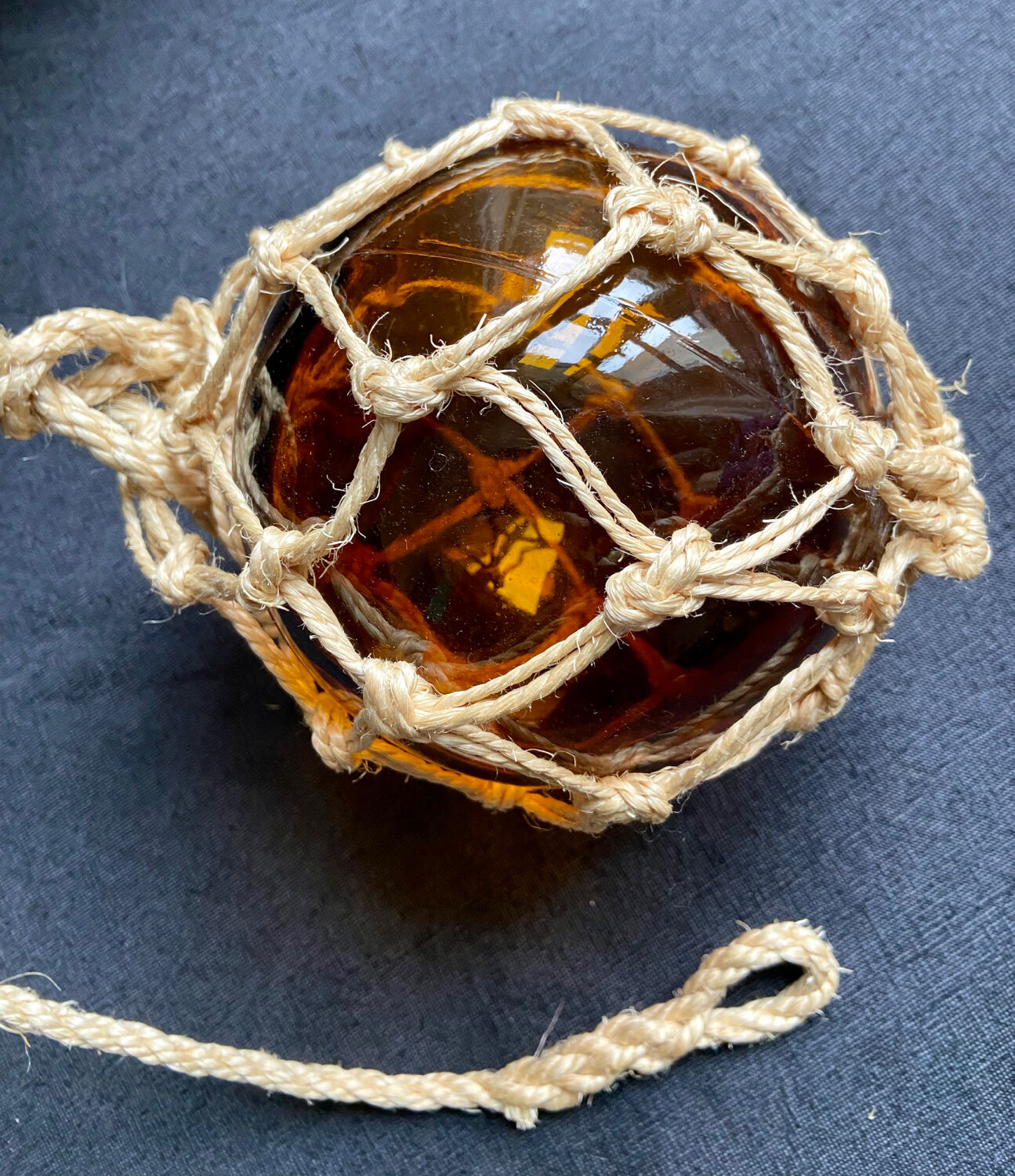 Marine float in glass and rope