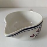 Antique Gien gravy boat – red & blue floral decoration – opaque porcelain