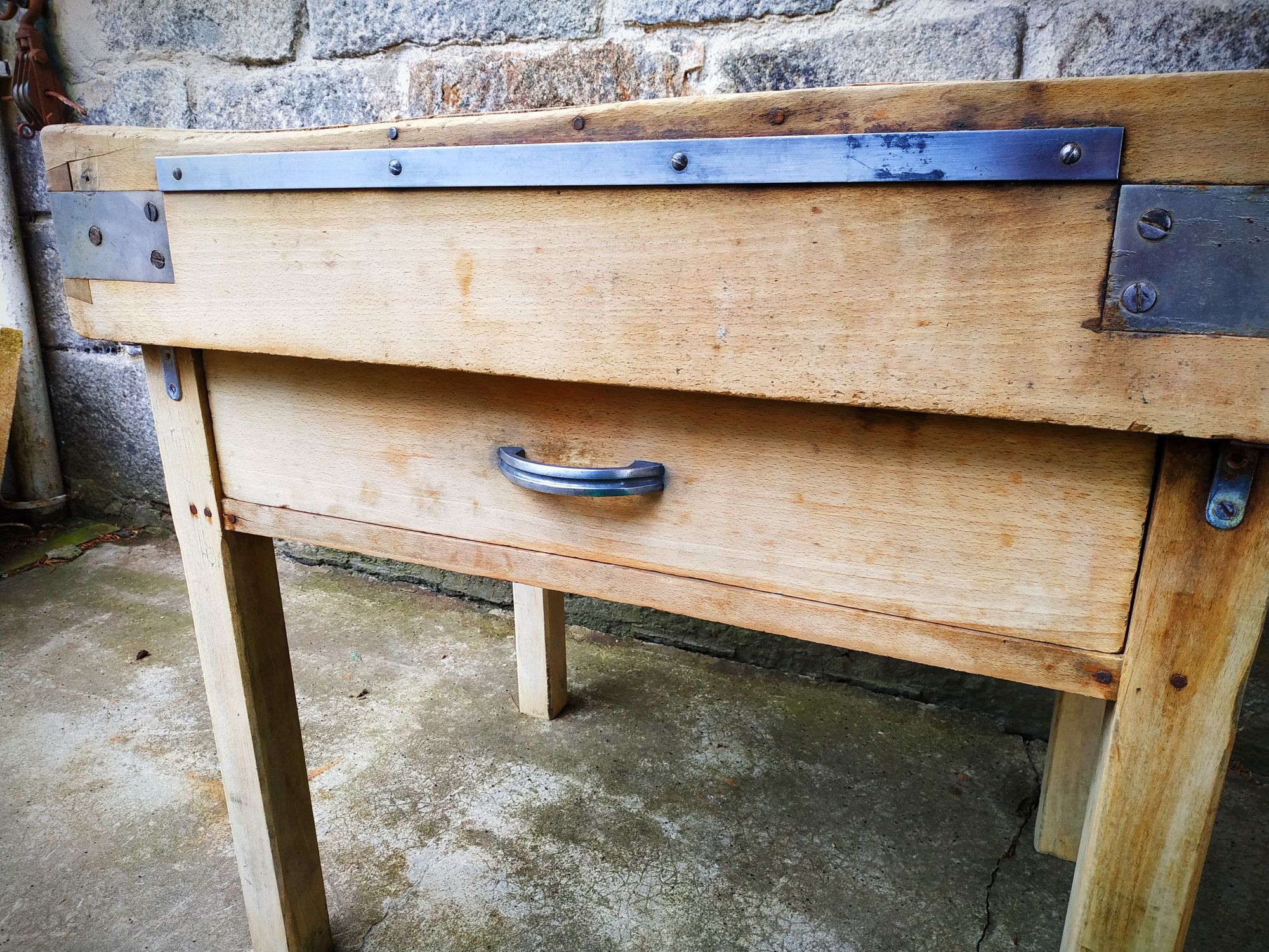 Old butcher's bill in solid beech