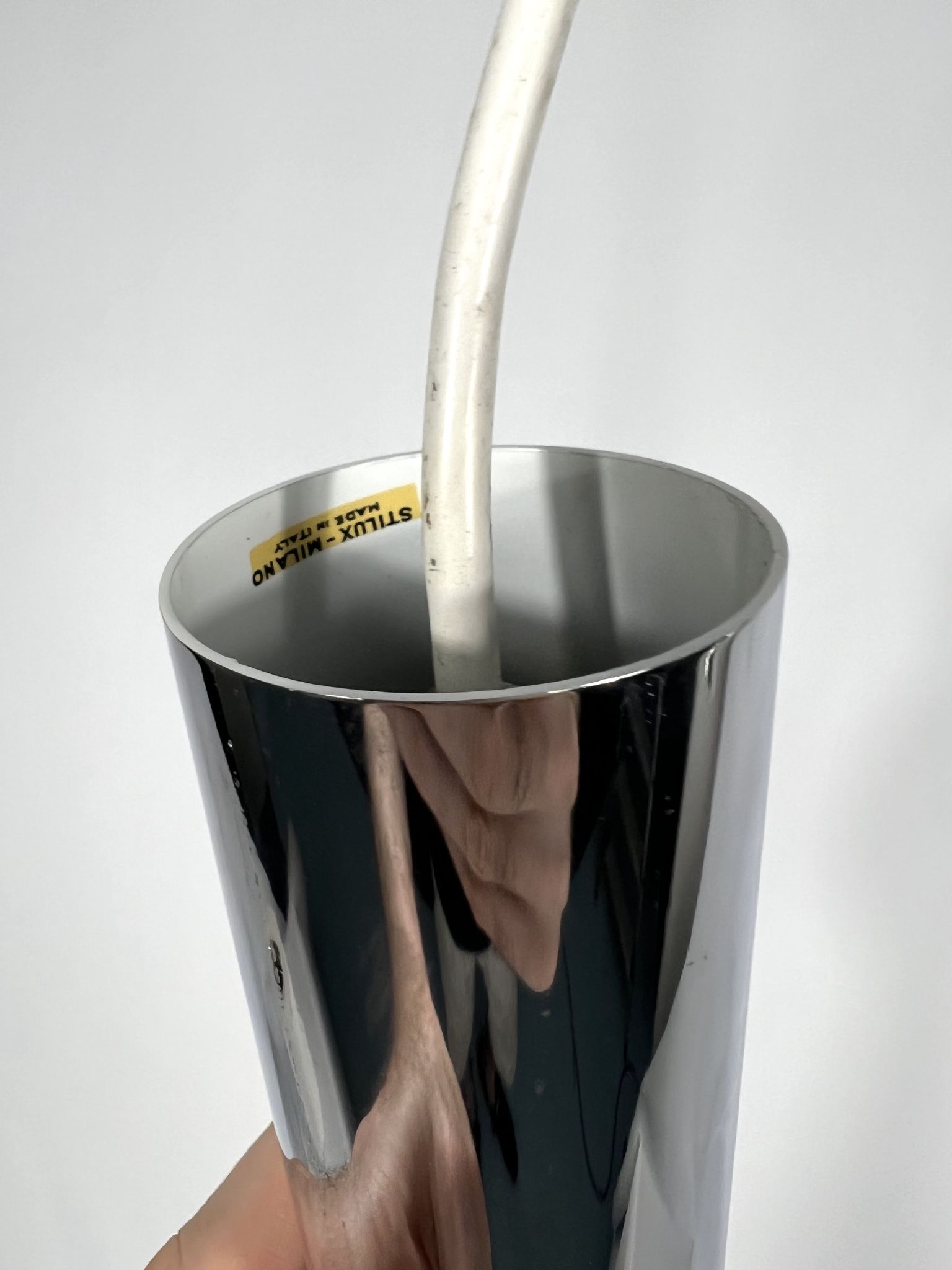 Stilux Milano, set of two chrome pendant lamps from 70s