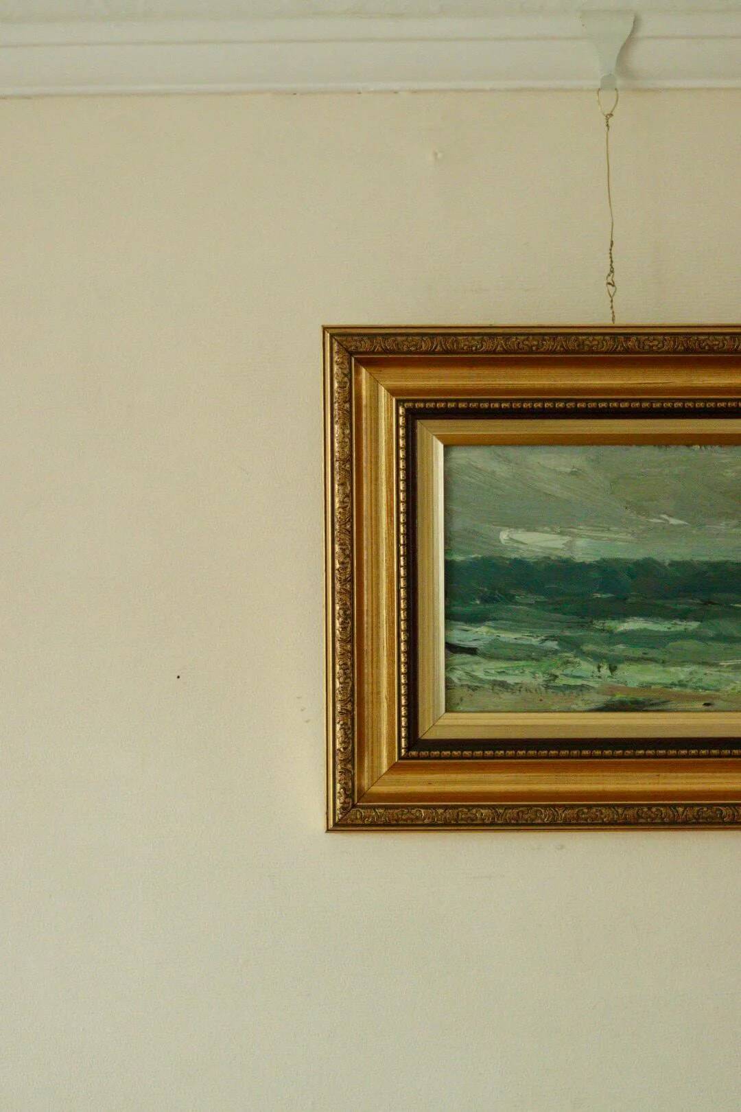 Original vintage oil on panel – ocean landscape