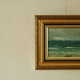 Original vintage oil on panel – ocean landscape
