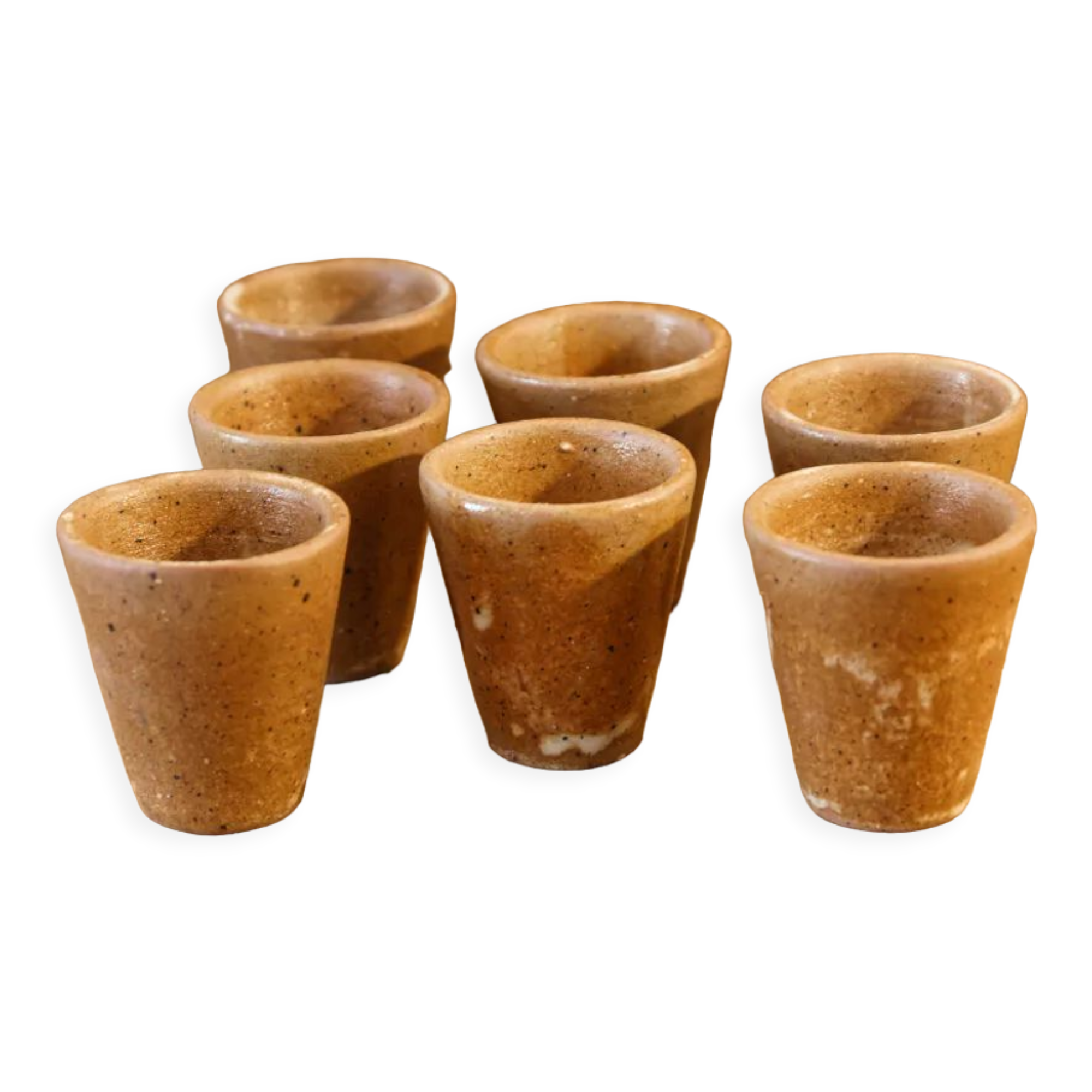 Set of 7 glasses with digestive sandstone
