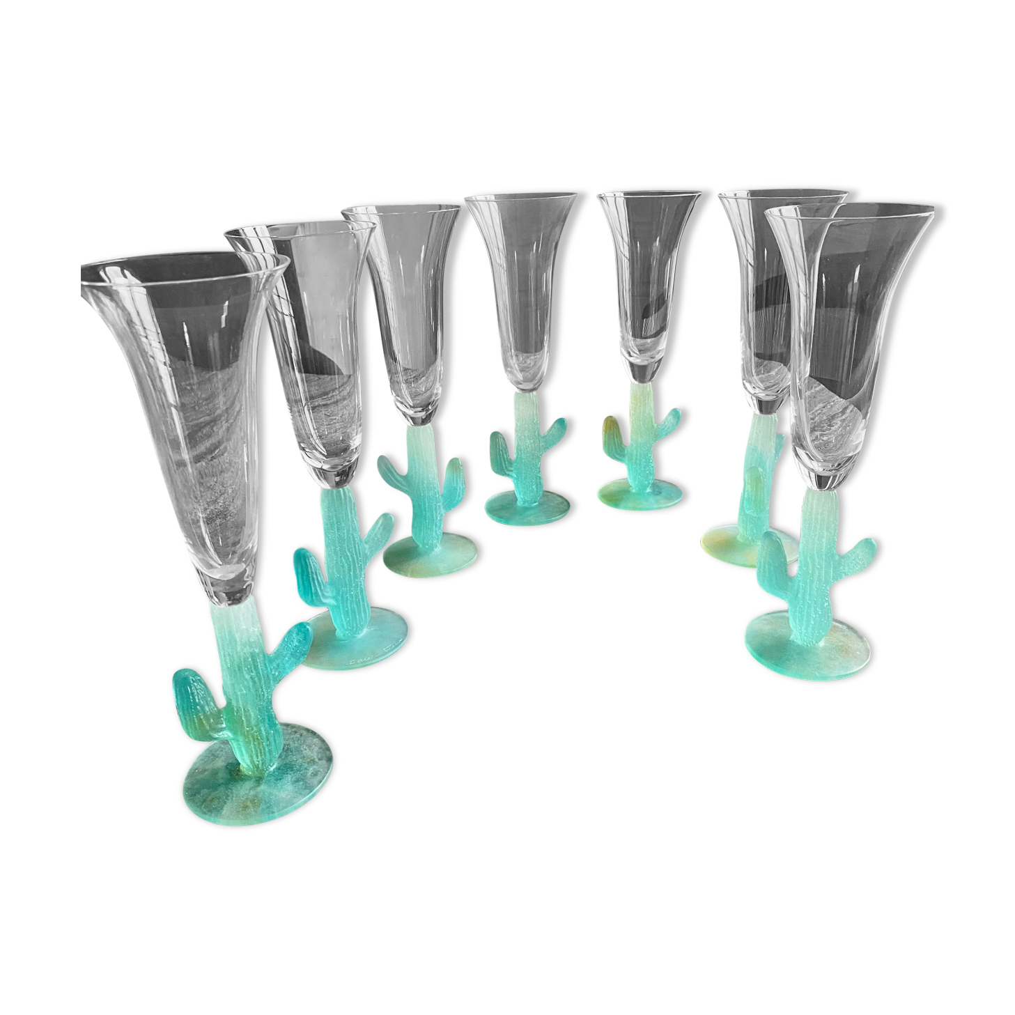 Champagne flutes model Cactus by Hilton Mc Connico