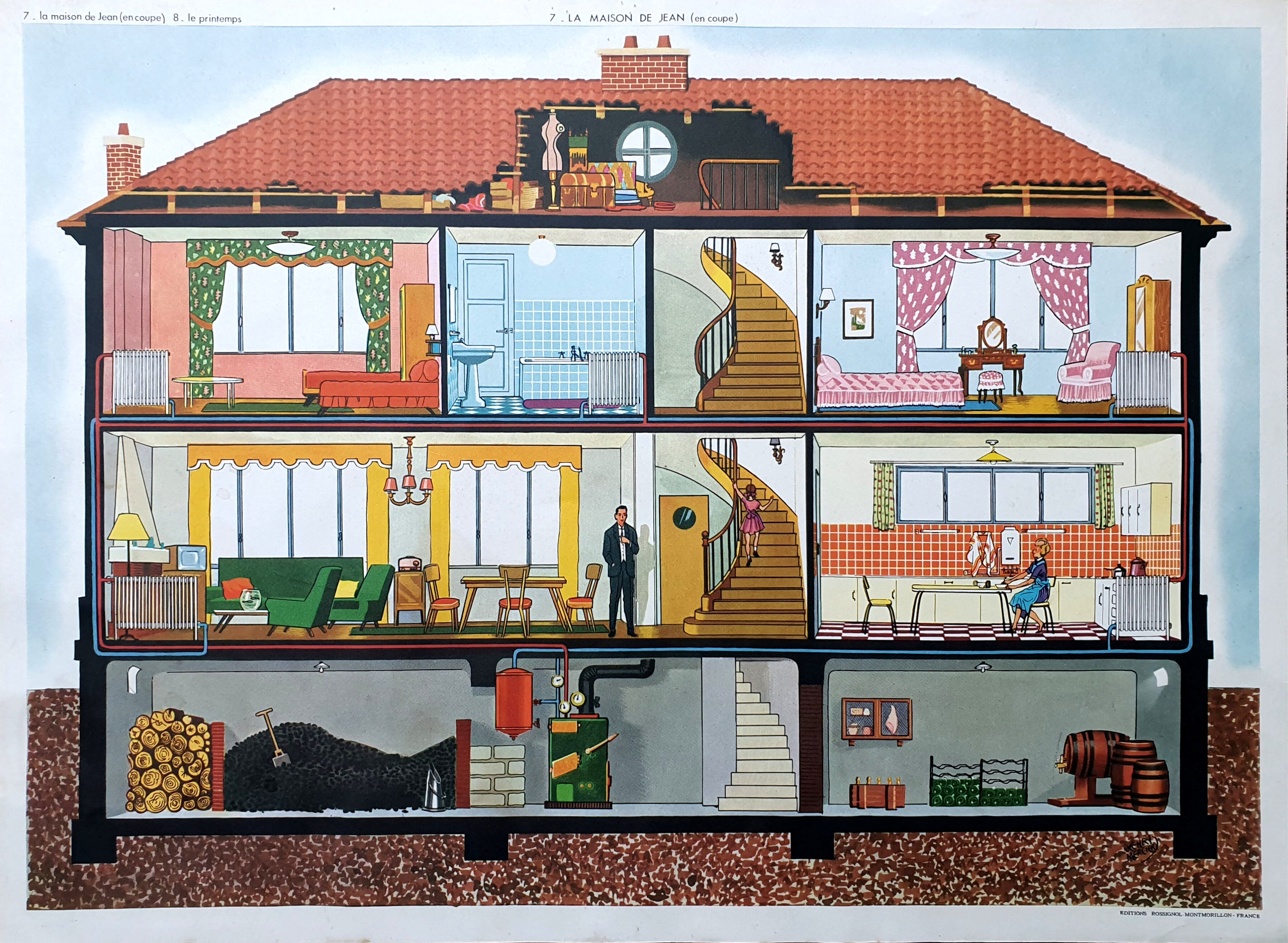Rossignol educational poster - La Maison de Jean / Le Printemps