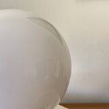 Ceiling light or wall light with white opaline glass globe, 15 cm, aluminium rose.