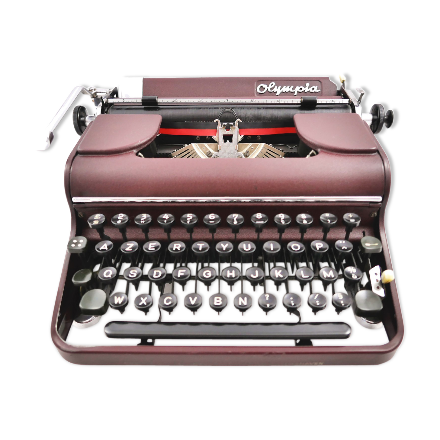 Olympia bordeaux revised typewriter with new ribbon