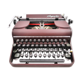 Olympia bordeaux revised typewriter with new ribbon