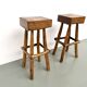 Pair of brutalist bar stools, France, 1950s