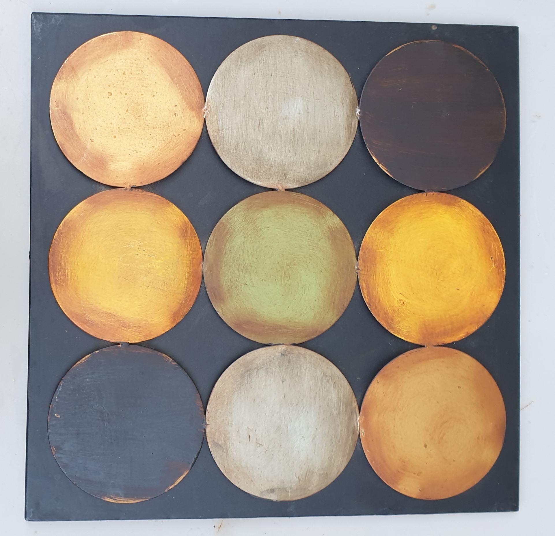 Set of 4 vintage metallic wall decorations