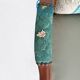 Vintage Voltaire Armchair Green and Beige with Floral Patterns