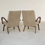 Pair of grey mottled armchairs by Jaroslav Smidek for TON Bystrice