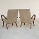 Pair of grey mottled armchairs by Jaroslav Smidek for TON Bystrice