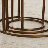 Set of Nesting Tables in Marble and Metal 1970s