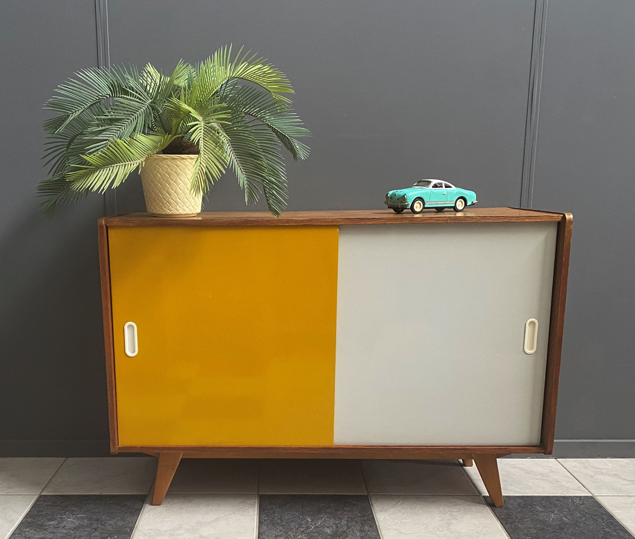 Jiri Jiroutek Yellow and White sideboard 1960s for Interier Praha