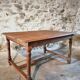 Antique French oak and elm dining table – Early 20th century farmhouse table with turned legs