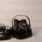 Old Belgian RTT 56B dial telephone in black bakelite
