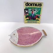 Large Ceramic Pink Fish Vide-Poche / Decorative Plate by Rometti, Italy
