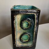 Mid century potter's vase in crystallized enameled earth