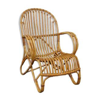 Rattan armchair Belse 8 by Rohé Noordwolde 1950