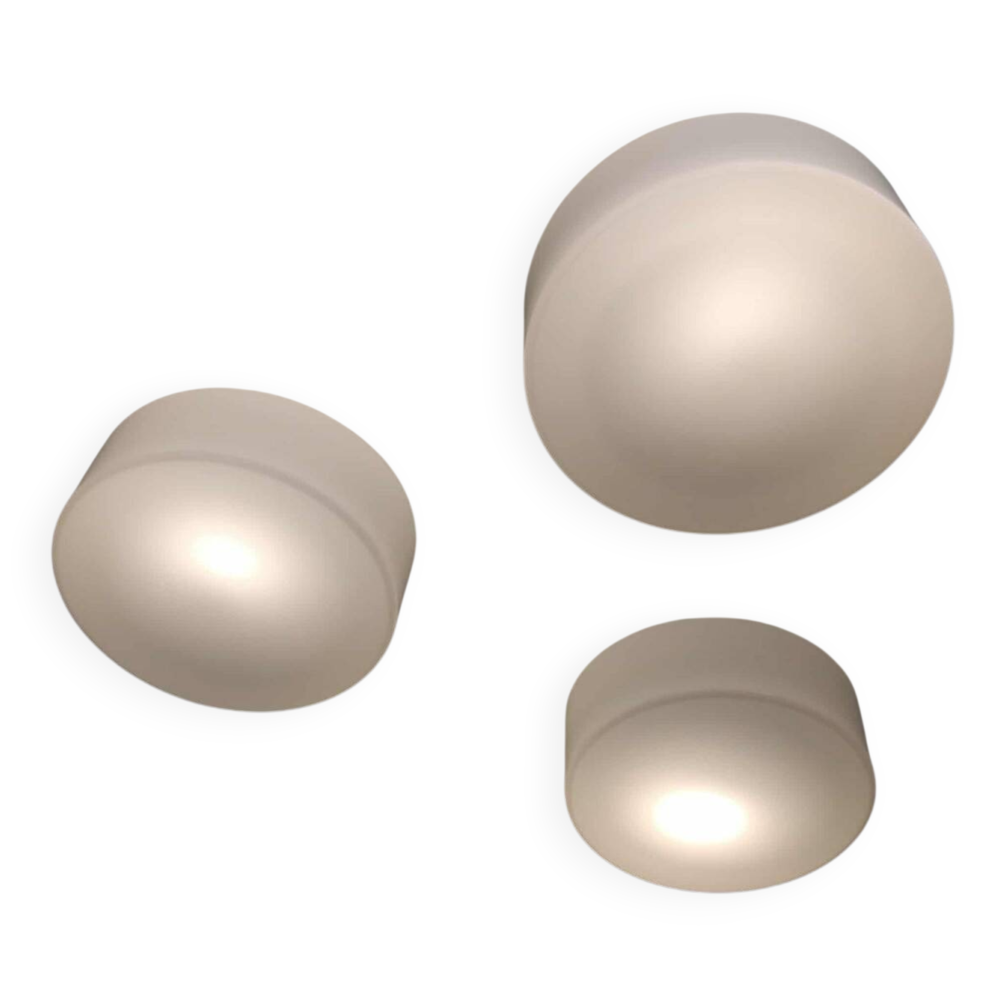 Set of 3 round LITA 70s ceiling lights