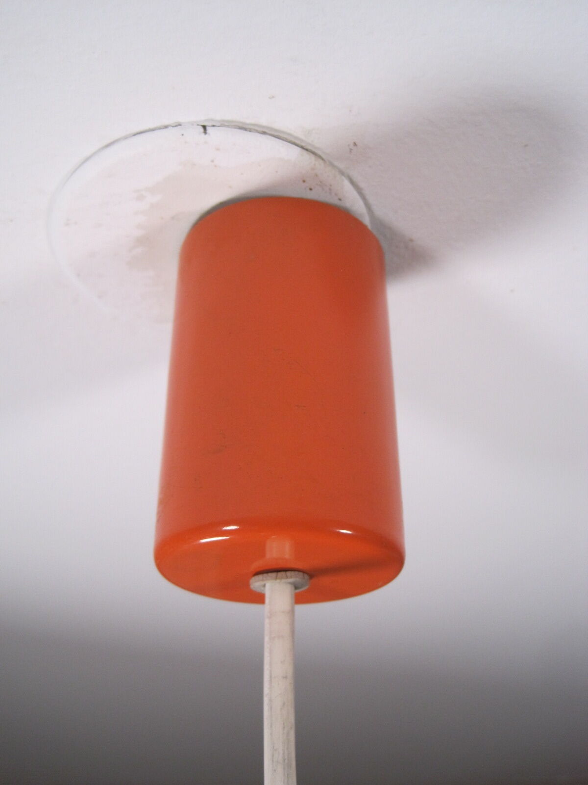 Suspension ball space age seventies in openwork metal orange laca circa 1970