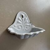 Antique enamelled metal wall mounted soap dish