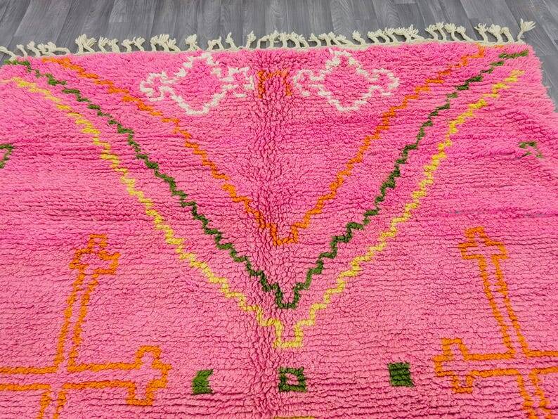 Incredible Moroccan pink rug, Beni Ourain rug 150/250cm