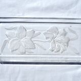 Plat à cake en verre motifs lys