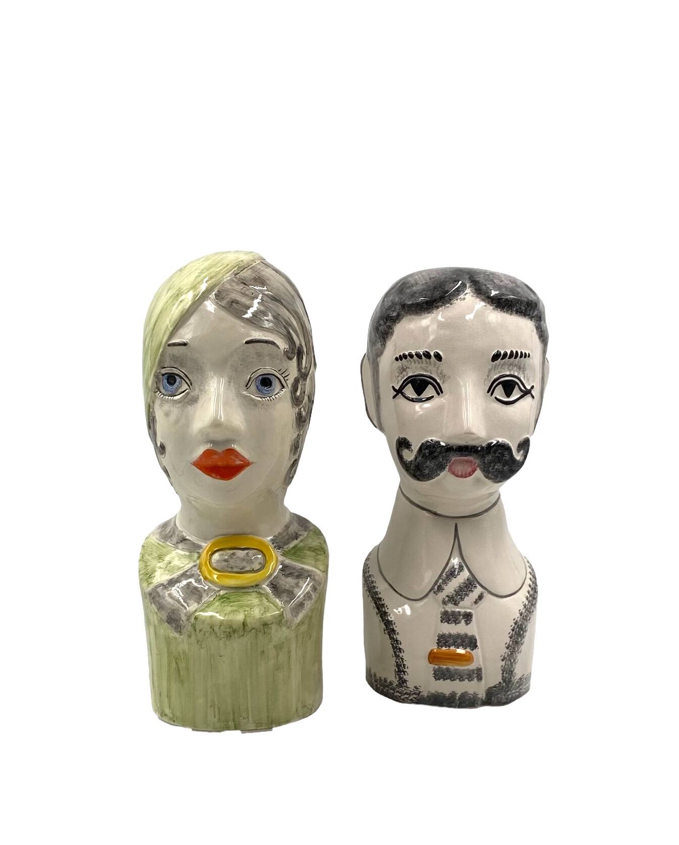 Tarcisio Tosin, Two half-bust sculptures, La Freccia, Vicenza Italy 1960s