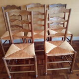6 old straw chairs 19th