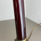 Rare Modernist Red Catalina and Brass Tube Table Light, Italy, 1960s